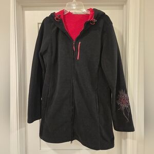 Cozy Athleta Black And Red Fleece Jacket